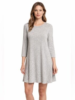 FORTUNE + IVY Regina Hacci Knit Dress Gray Size Medium